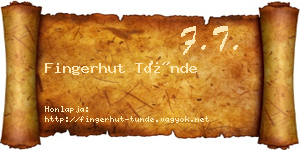 Fingerhut Tünde névjegykártya