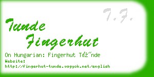 tunde fingerhut business card
